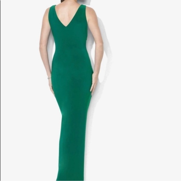 Lauren Ralph Lauren Kelly Green Sleeveless Twist Front Ruffle Gown Maxi Dress 4 - Picture 4 of 12
